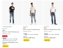 Levis Men Shorts Minimum Jeans 70% Discount