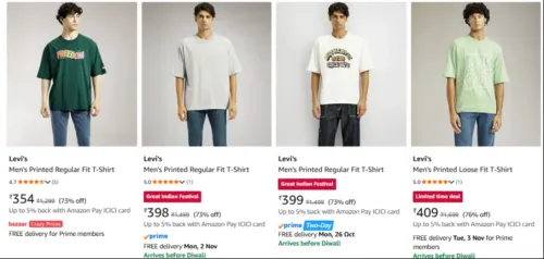 Image of Levi's Men's Clothing at minimum 75% Discount