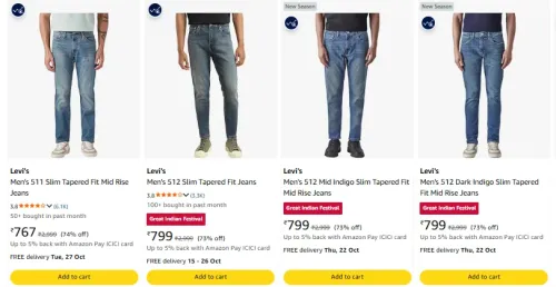 Image of Levi's Men's Jeans at minimum 70% Discount