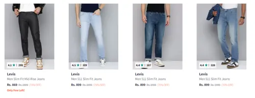 Image of Levis Men's Jeans at minimum 70% Discount