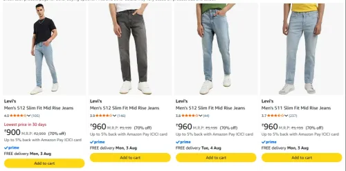 Image of Levi's Men's Jeans at minimum 70% Discount