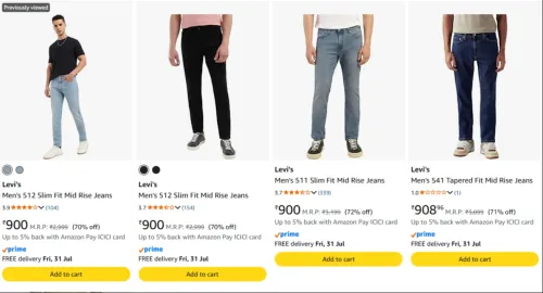 Image of Levi's Men's Jeans at minimum 70% Discount