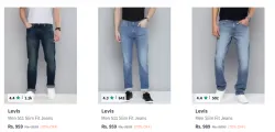 Levis Mens Jeans at Minimum 70% Discount
