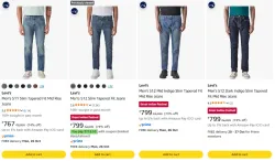 Levis Mens Jeans at minimum 70% Discount