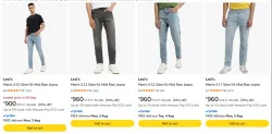 Levis Mens Jeans at minimum 70% Discount