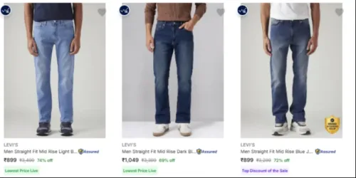 Image of LEVI'S Men's Jeans at minimum 74% Discount