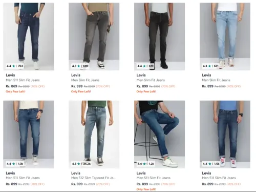 Image of Levis Men's Jeans up to 70% Discount