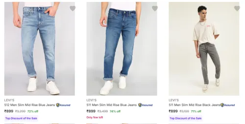 Image of Levi's Men's Jeans upto 74% Discount