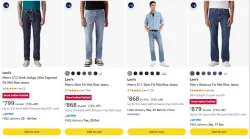 Levis Mens Jeans upto 75% Discount