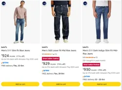 Levis Mens Jeans upto 77% Discount