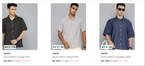 Image of Levis Men's shirts up to 75% Discount