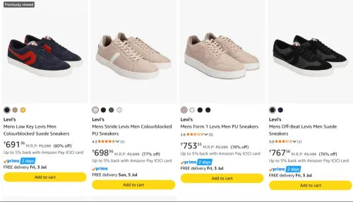 Image of Levi's Men's Sneakers at minimum 70% Discount