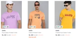 Levis Mens T-Shirt at Minimum 70% Discount