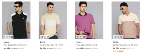 Image of Levis Men's T-shirts up to 65% Discount