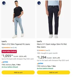 Levis Pepe Mens jeans at minimum 60% Discount