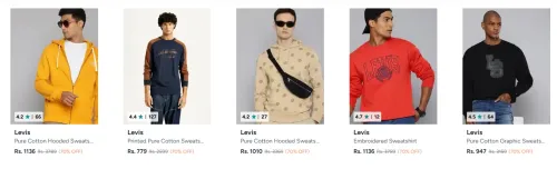 Image of Levis Sweatshirts at minimum 70% Discount