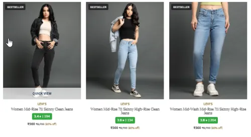 Image of Levis Women Jeans Starting @ ₹560