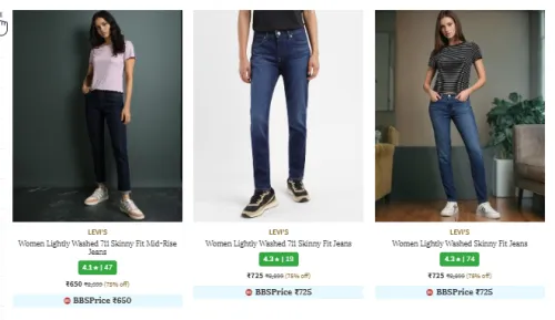 Image of Levis Womenen's Jeans up to 75% Discount