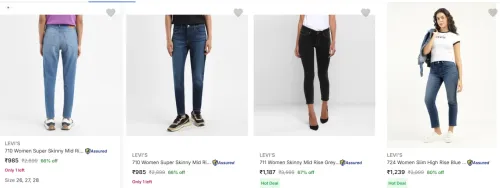 Image of LEVI'S women's jeans at minimum 60% Discont