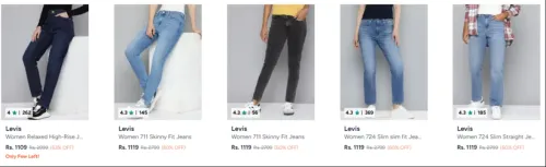 Image of LEVI'S women's jeans at minimum 60% Discount
