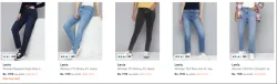 LEVIS womens jeans at minimum 60% Discount