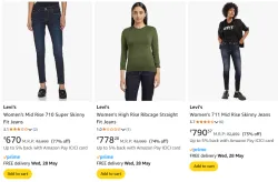 Levis Womens Jeans at minimum 72% Discount