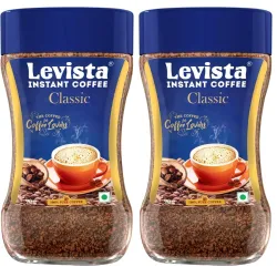 Levista Classic Pure Instant Coffee 100/90 GM JAR (Pack of 2)