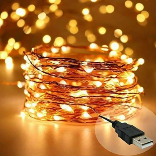 Image of Lexton 5 Meter Copper String Light with USB for Decorations (Po4)