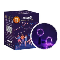 Lexton Cork Bottle String Lights (10 Pc, Purple Copper, Decor)