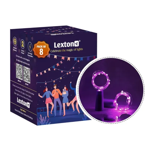 Image of Lexton Cork Light | Bottle Light | Pink Copper String Light | Cork String Light | 8 Pieces | for Valentine's Day, Room d