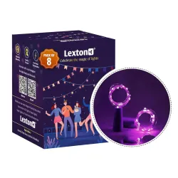 Lexton Cork Light | Bottle Light | Pink Copper String Light | Cork String Light | 8 Pieces | for Valentines Day, Room d