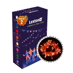Lexton Lunar LED String Fairy Lights (75 LED, Orange, Pack of 2)
