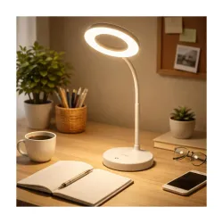Lexton Sparkle Rechargeable LED Table Lamp with Touch Dimming | 3 Colour Modes Warm, Cool & Natural White | Type-C Charging Port | Suitable for Study Room, Office Desk, Hotel & Bedroom