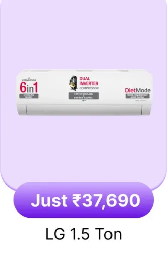 Image of LG 1.5 Ton 3 Star AC @ ₹37690 on Flipkart big Billion Days Sale