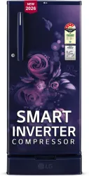 LG 185 L Direct Cool Single Door 4 Star Refrigerator with Base Drawer with Smart Inverter Compressor, Runs on Home Inve