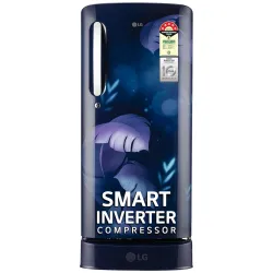 LG 185 L, 5 Star, Smart Inverter Compressor, Direct Cool Single Door Refrigerator (GL-D201ABIU.BBIZEBN, Blue ILAN, Moist