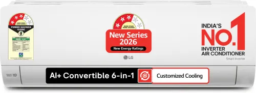 Image of LG 2026 Model 1.5 Ton 3 Star Smart Inverter Split AC with Wi-Fi, AI+ 6-in-1 Convertible Cooling