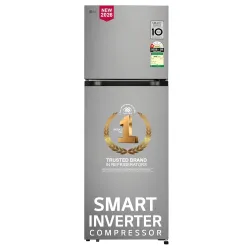 LG 251 L, 1 Star, Frost-Free Smart Inverter Double Door Refrigerator with Smart Mode (GLT2516WWPZ, Shiny Steel, Multi Ai