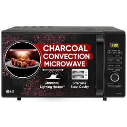 LG 28 L Charcoal Convection Healthy Microwave Oven with 301 Auto Cook Menu