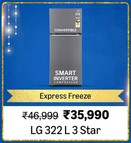 Image of LG 322L 3-Star Refrigerator @ ₹35990 on Big Billion Day Sale