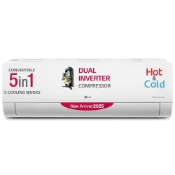 LG 1.5 Ton 3 Star Hot & Cold, DUAL Inverter Split AC (Copper, Convertible 5-in-1, VIRAAT Mode, 4 Way Swing, HD Filter wi