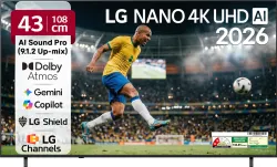 108 cm (43 inch) Ultra HD (4K) LED Smart WebOS TV 2026 Edition with NANO Detail Enhancer, HDR10 Pro, 4K Super Upscaling 