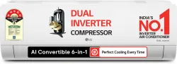 LG 2025 Model 1.5 Ton 5 Star Split AI Dual Inverter AI Convertible 6-in-1 Split with Faster Cooling and Energy Saving, 4