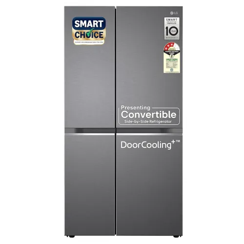 Image of LG 650 L, 3 Star, Smart Inverter Compressor, Convertible, Door Cooling+, Frost Free Double Door Side by Side Refrigerato