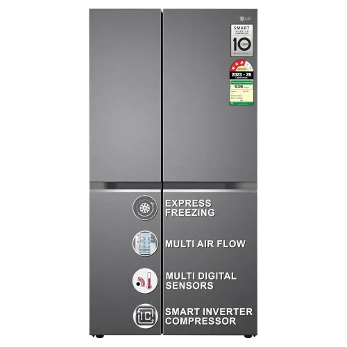 Image of LG 655 L, 3 Star, Frost-Free Smart Inverter Double Door Side-By-Side Refrigerator (