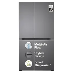 LG 655 L Frost-Free Smart Inverter Double Door Side-By-Side Refrigerator (GL-B257HDSY, Dazzle Steel, Express Freeze | Mu
