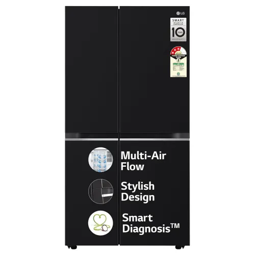 Image of LG 655 L, 3 Star, Frost Free Smart Inverter Double Door Side by Side Refrigerator (GL-B257HWBY, Western Black, Express F
