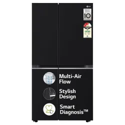 LG 655 L, 3 Star, Frost Free Smart Inverter Double Door Side by Side Refrigerator (GL-B257HWBY, Western Black, Express F