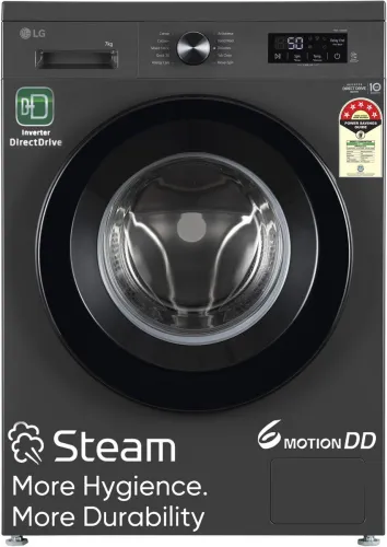 Image of LG 7 kg 5 Star, Inverter Direct Drive Technology, 6 Motion DD, Reduce germs & allergens with steam cycles, In-built Heat