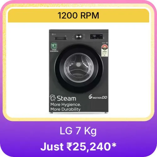 Image of LG 7 Kg Washing Machines @ ₹25240 on Flipkart big Billion Days Sale